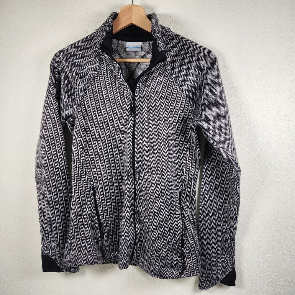 Columbia Optic Got It II Herringbone Zippered Jacket Collared Pockets M  EUC